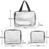 Portable Travel Zip Look PVC Bags Waterproof Transparent Makeup Storage Bag, SIZE:S(Black)