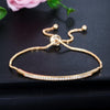 Adjustable Exquisite Hand Jewelry Micro-inlaid Zircon Shiny Single Row Curved Aracelet(yellow gold)