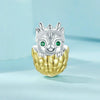 S925 Sterling Silver Gold-plated New Year Zodiac Cute Dragon Egg DIY Beads(SCC2721)