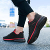 JD-9088 Autumn Fly Woven Soft Bottom Men Leisure Shoes Couple Running Shoes, Size: 43(Red Black)