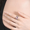 925 Sterling Silver Ladies Irregular Crystal Onyx Open Ring, Specification:J2960