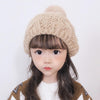 C0064 Hemp Pattern Children Knitted Beret Woolen Cap Autumn And Winter Warm Children Hat, Size: One Size(Beige)