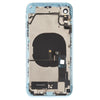 iPhone XR Blue Battery Back Cover Assembly with Side Keys & Wireless Charging