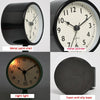 Metal Retro Silent Table Alarm Clock Student Bedside Clock With Night Light(Milk White)