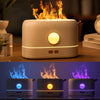 JF801 Desktop Simulation Flame Aroma Diffuser Humidifier, Color: 3 Color Light-White