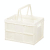 Stacking Folding Storage Baskets Home Kitchen Storage Bin Organizer With Handle 24.4 x 18 x 1.4cm(White)