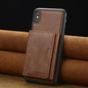 For iPhone XR LC.IMEEKE L5 Series Detachable RFID Card Bag Magsafe Phone Case(Brown)
