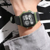 SYNOKE 9619B Nylon Canvas Strap Luminous Waterproof Digital Watch(Green Head Black Belt)