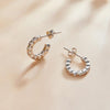 S925 Sterling Silver Geometric Simple Fashion Ear Studs Women Earrings, Color:White Zircon Silver