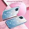 For Samsung Galaxy A42 Gradient Glitter Flower All-inclusive Phone Case(Blue)