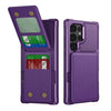 For Samsung Galaxy S25 Ultra 5G Vertical Flip Card Bag Holder Leather Phone Case(Purple)