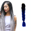 Fashion Color Gradient Individual Braid Wigs Chemical Fiber Big Braids, Length: 60cm(07 Black+Sapphire)
