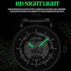 BINBOND B7872 Multifunctional Hollow Luminous Waterproof Quartz Watch, Color: Black Steel-Black-White