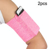 2pcs Outdoor Fitness Mobile Phone Arm Bag Sports Elastic Armbands(Pink Yarn)