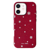 For iPhone 12 Christmas Series Frosted PC Hybrid TPU Leather Phone Case(Snowflakes)