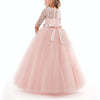 Girls Party Dress Children Clothing Bridesmaid Wedding Flower Girl Princess Dress, Height:130cm(Pink)