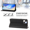 For iPhone 15 Plus RC01 Dual-Folded Magnetic Suction RFID Leather Phone Case(Black)