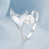S925 Sterling Silver Ocean Style Fantasy Fishtail Open Adjustable Ring(BSR544-E)