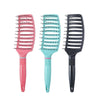 Fluffy Rib Comb Massage Comb(Pink Round Handle)