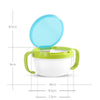 Baby Snacks Bowl Children Kids Food Storage Dishes Anti Spill 360 Rotate Baby Solid Feeding Plate Tableware Baby Feeding Stuff(Watermelon red)