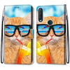 For Alcatel 1SE 2020 Coloured Drawing Cross Texture Horizontal Flip PU Leather Case with Holder & Card Slots & Wallet & Lanyard(Cat Drinking Soda)