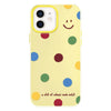 For iPhone 12 Skin Feeling Jelly TPU Hybrid PC Phone Case(Polka Dots Smile Yellow)