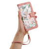 For Samsung Galaxy A73 5G Floral Pattern Leather Phone Case with Lanyard(Pink)