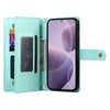 For Redmi K70 Nine Card-slot Zipper Wallet Bag Leather Phone Case(Mint Green)