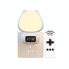 Cat Rotatable Remote Control Night Light with Time Display, CN Plug(Warm Light)