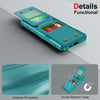 For Samsung Galaxy S25+ 5G Vertical Flip Card Bag Holder Leather Phone Case(Cyan Green)