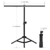 67cm T-Shape Photo Studio Background Support Stand Backdrop Crossbar Bracket with Clips, No Backdrop(Black)