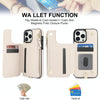 For iPhone 14 Pro Double Flap Zipper RFID Leather Phone Case with Short Lanyard(White)