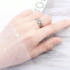J152 3 In 1 Four-Leaf Clover Detachable Open Adjustable Ring(One Set)