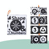 Baby Cloth Book Tear-proof Rustle Sound Quiet Books For Kids, Style: Black and White Shape