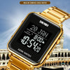 SKMEI 2064 Multifunctional Muslim Worships Compass Luminous Digital Wrist Watch(Gold+White)