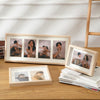 Wooden Wall-Mounted Pendulum Dual-Purpose Combination Photo Frame Style Four Frame Vertical(Wood Color)