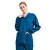 Women Scrub Pet Dental Work Clothes Long-sleeved Top + Pants Set, Size: S(Peacock Blue)