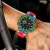 SMAEL 8027 Multifunctional Alloy Sports Colorful Watch Men Electronic Watch(Rose Gold)