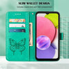 For Alcatel 1L 2021 Embossed Butterfly Leather Phone Case(Green)