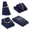 10x9.5x5.5cm Activity Bracelet Holder Jewelry Display Props Blue Microfiber Window Necklace Earring Ring Stand