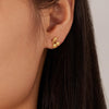 OPK GE943 1pair Stainless Steel Simple Delicate Cherry Earrings(Gold)