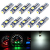 10 in 1 Car T5 0.2W DC12V Instrument Panel LED Decorative Light(White Light)