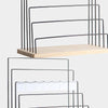 Wooden Base Iron Multi-Layer Earrings Storage Display Rack Can Hang Jewelry Display Shelf, Style: 5 Layers (White)