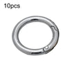 10pcs Zinc Alloy Spring Ring Metal Open Bag Webbing Keychain, Size:Half-inch Silver