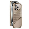 For iPhone 15 Pro Aluminum Alloy Solid Wood Frameless Hollow Metal Phone Case(Gold)
