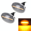 2 PCS DC12V / 3W Car LED Dynamic Blinker Side Lights Flowing Water Turn Signal Light for BMW Mini Cooper, Amber Light(Transparent)