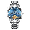 FNGEEN 4001 Men Watch Multi-Function Quartz Watch, Colour: White Steel Blue Surface