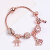 SL124 19cm Women Rose Gold Beaded Bracelet