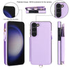 For Samsung Galaxy S23+ 5G Double Flap Zipper RFID Leather Phone Case with Short Lanyard(Light Purple)