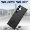 For Samsung Galaxy S23 Ultra 5G Twill Fabric Leather Skin Back Phone Case(Black)